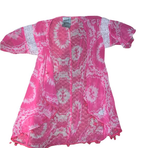 HAUTE KIDS Tie-Dye and Lace Cover-Up - Picture 1 of 9